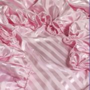 Silk fitted sheet with silk stripe