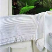 Silk pillow with silk stripe shell