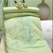Bamboo fiber filled quilt with emb. bamboo shell